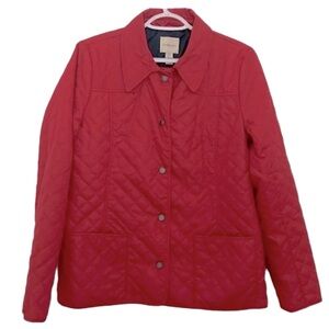 G H Bass & Co Red Quilted Jacket
